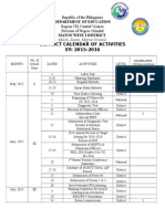 District Calendar of Activities 2015-2016 New