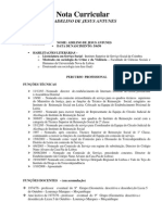 Nota Curricular Profissional - Adelino Antunes