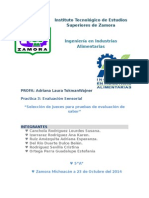 Practica 3 Selección de Jueces para Pruebas de Evaluación de Sabor