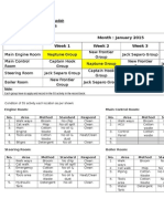 Vessel Name: MV Puteri Saadiah Department: Engine Room Month: January 2015 Week 1 Week 2 Week 3