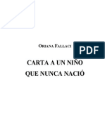 Carta a Un Niño Que Nunca Nacio. Oriana Fallaci