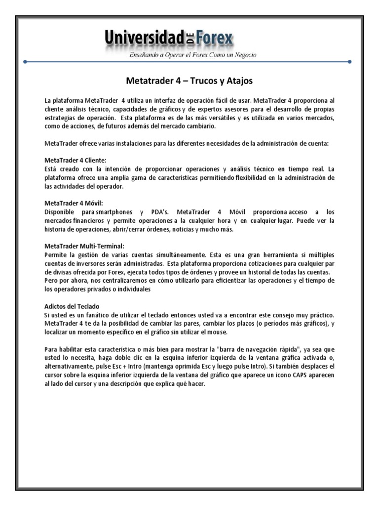 Trucos y Atajos en MetaTrader 4 | PDF | Ventana (informática ...