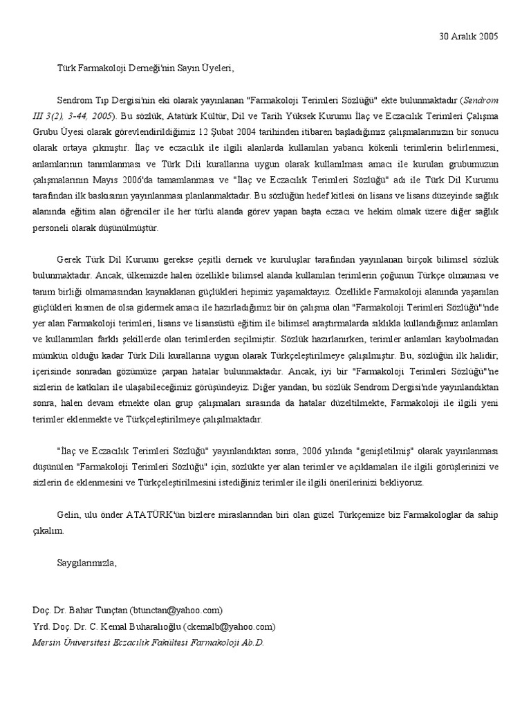 Farmakoloji Terimleri | PDF