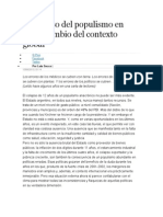 El Colapso Del Populismo en Pleno Cambio Del Contexto Global