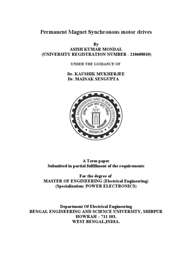 Permanent Magnet Synchronous Motor Drives | PDF | Magnetic Devices ...