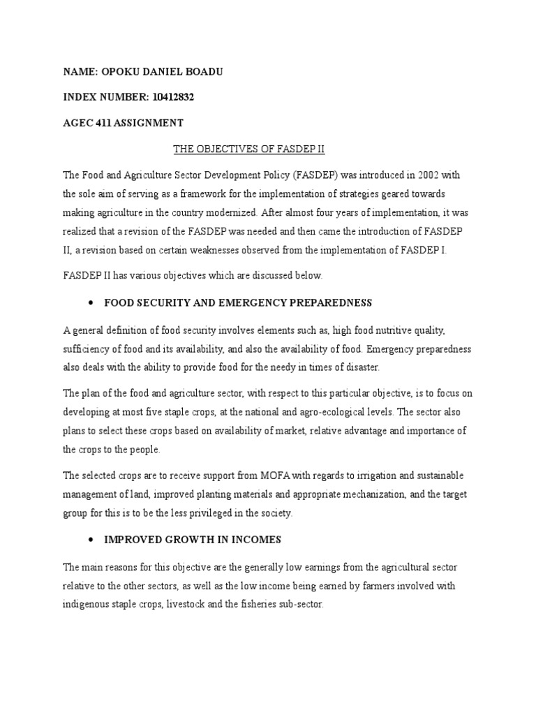 Objectives of FASDEP II Explained | PDF | Competitiveness | Livestock