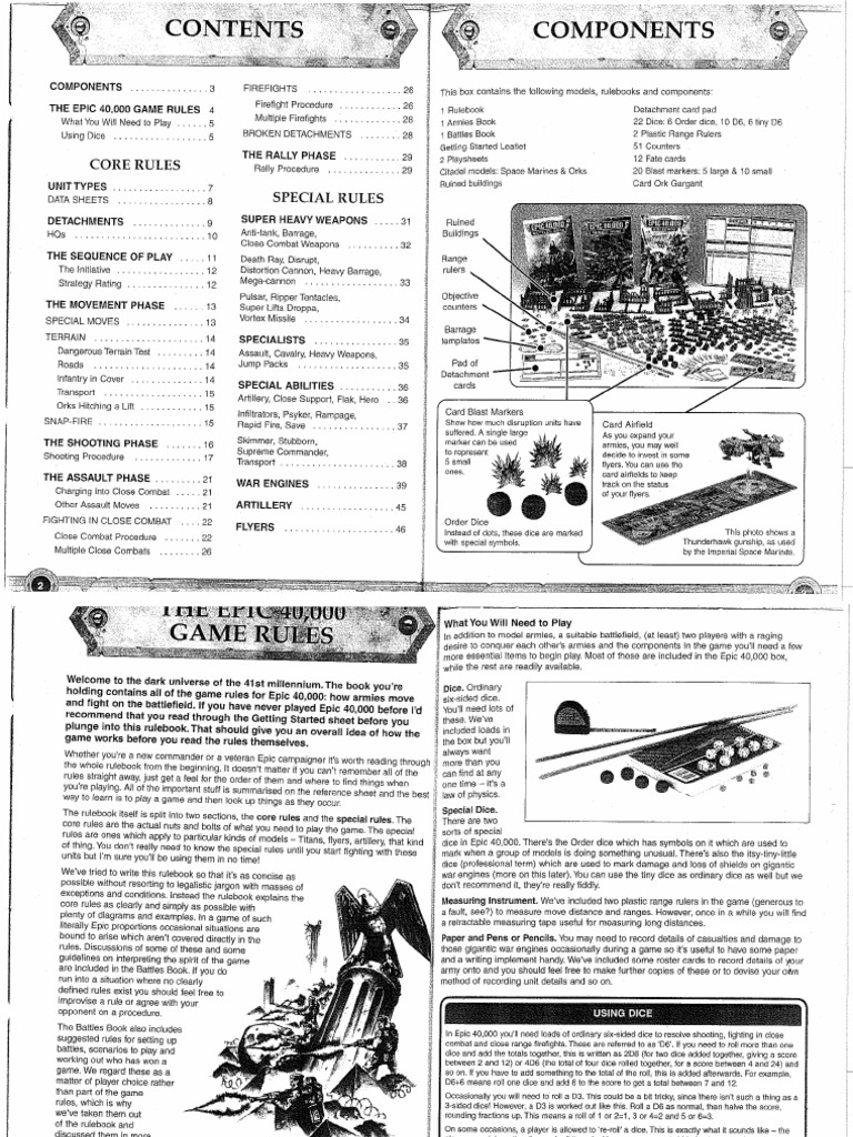 Epic 40k 3rd Edition Rules 1 | PDF | Leisure | Sports