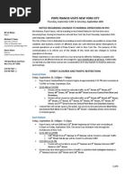 Papal Visit Street Closures