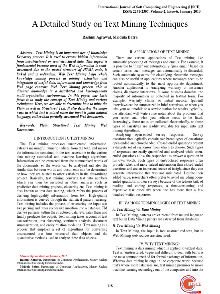 Text Mining Techniques Explained | PDF | Information Retrieval | Hyperlink