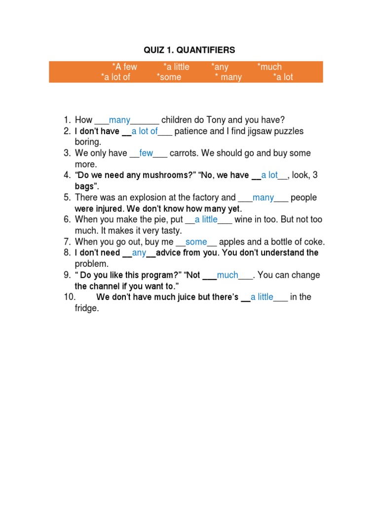 TC Quiz 1 Quantifiers | PDF