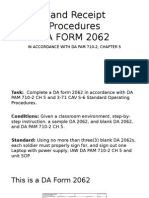 Hand Receipt Procedures DA FORM 2062: in Accordance With Da Pam 710-2, Chapter 5