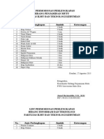 List Permohonan Perlengkapan Teknik Geologi