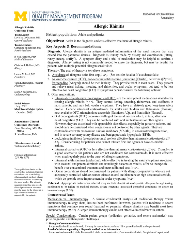 Allergic Rhinitis | PDF