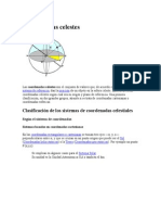 Coordenadas celestes: sistemas y clasificación