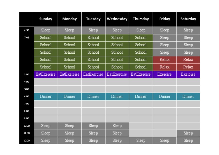 Student Weekly Routine | PDF