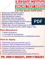 Salient Features of Test Series GATE-2016