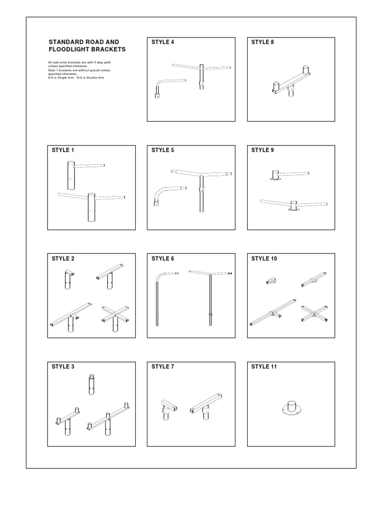 Standard Road & Floodlight Bracket Specs | PDF | Home & Garden ...