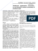 Comparison of Goldmann Applanation Tonometry, Rebound Tonometry and Dynamic Contour Tonometry in Normal and Glaucomatous Eyes