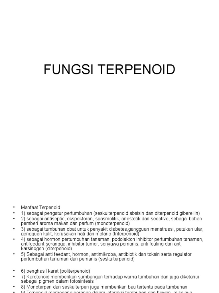 Manfaat dan Fungsi Senyawa Terpenoid | PDF