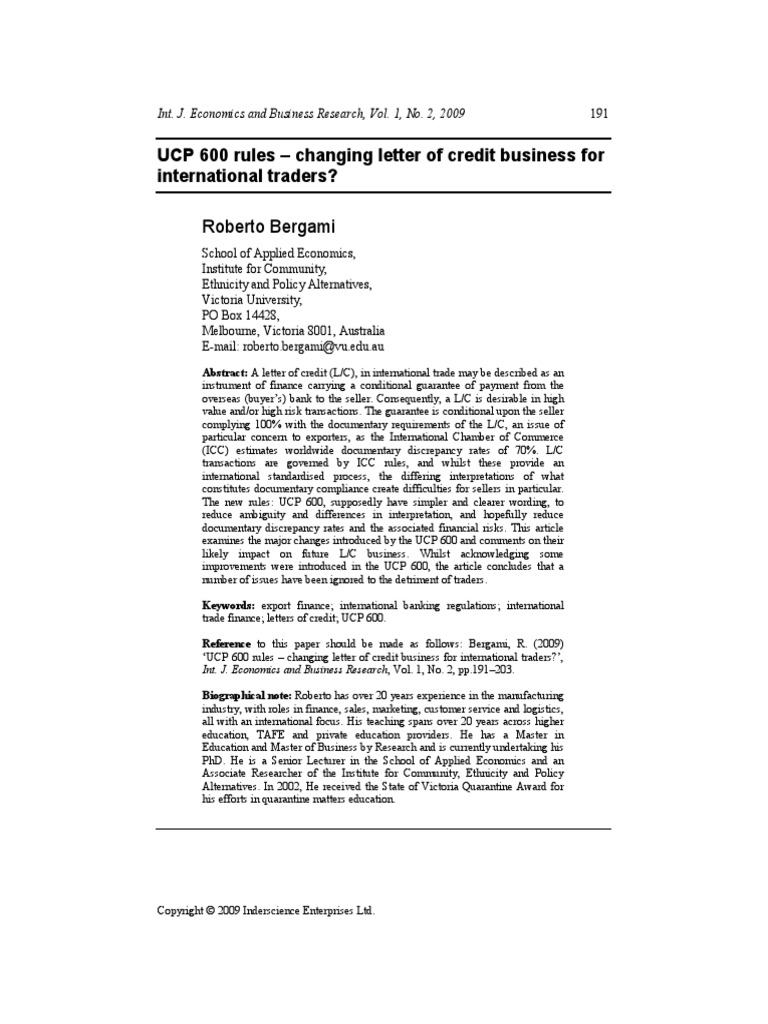 UCP 600 Rules | PDF | Letter Of Credit | Banks