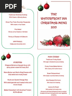 christmas menu