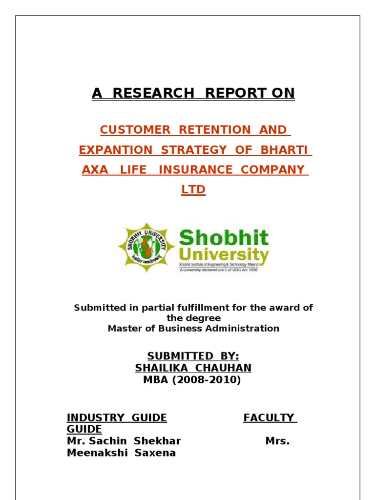 Customer retention and expansion strategy for bharti axa
