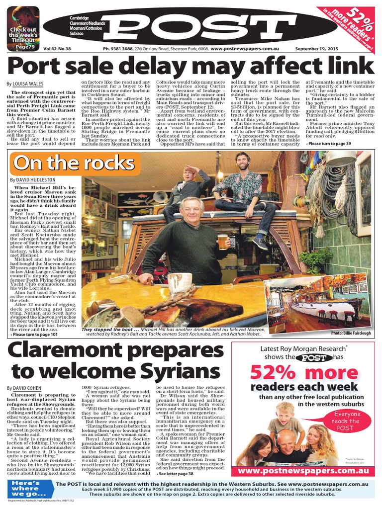 POST Newspaper For 19th of September, 2015 | PDF | Parking Lot | Transport