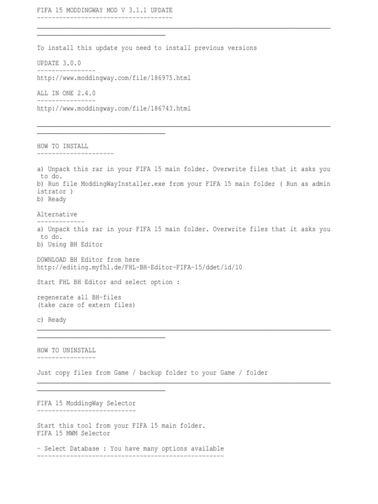 FIFA15MW - Readme - How To Install | PDF | Adidas | La Liga