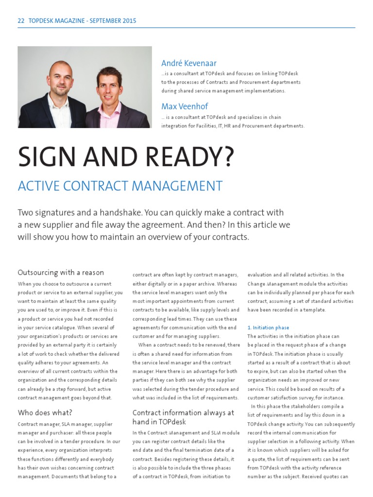 Sign and Ready? Active Contract Management | PDF | Accountability ...