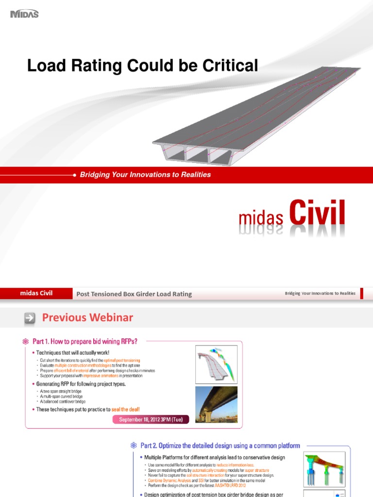 Bridge Load Rating Midascivil Structural Load Prestressed Concrete