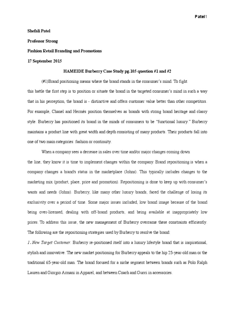 burberry case study pdf