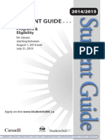 Student Aid Programs & Eligibility Guide 2014 for BC, Canada