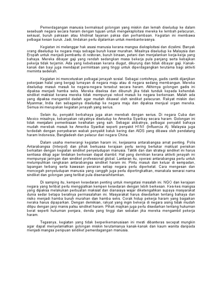 Esei Pemerdagangan Manusia Pdf