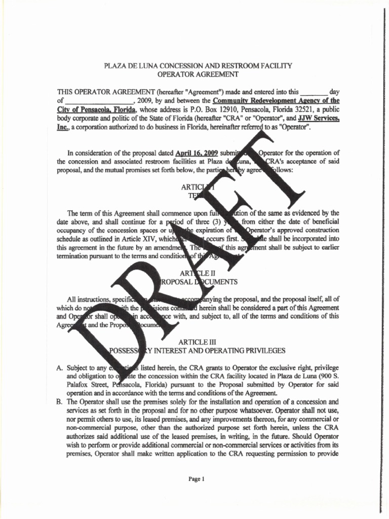 Concession Contract Government Information Common Law