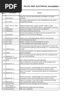 Electrical Snags Updated