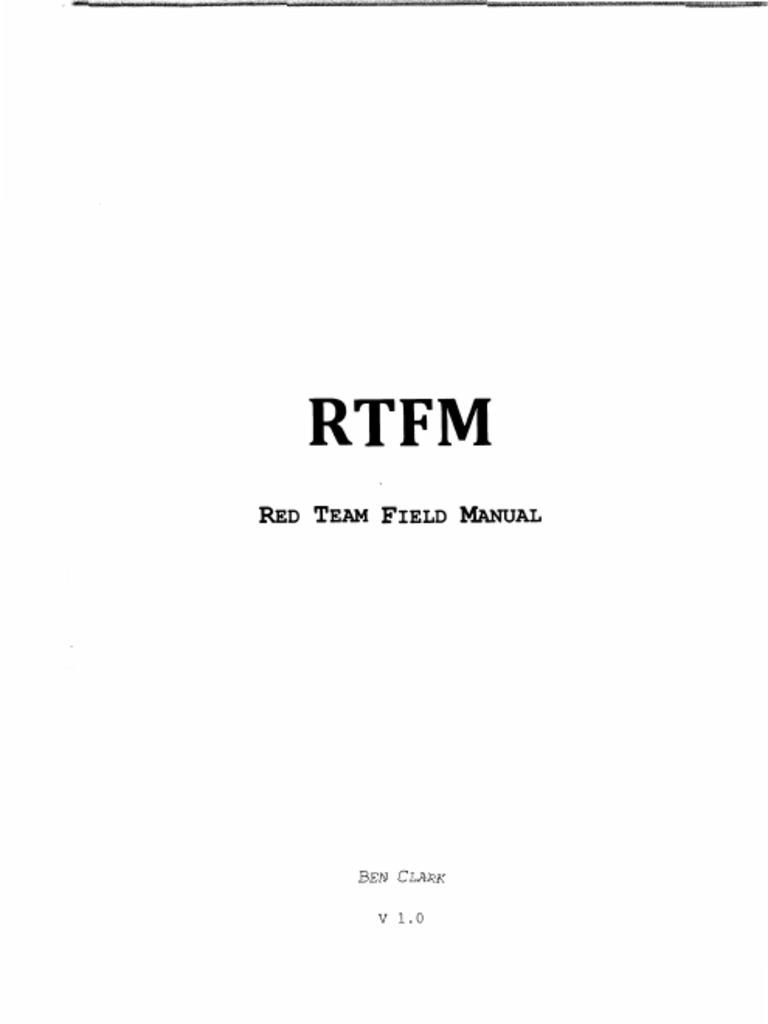 RTFM Red Team Field Manual PDF Windows Registry I Pv6