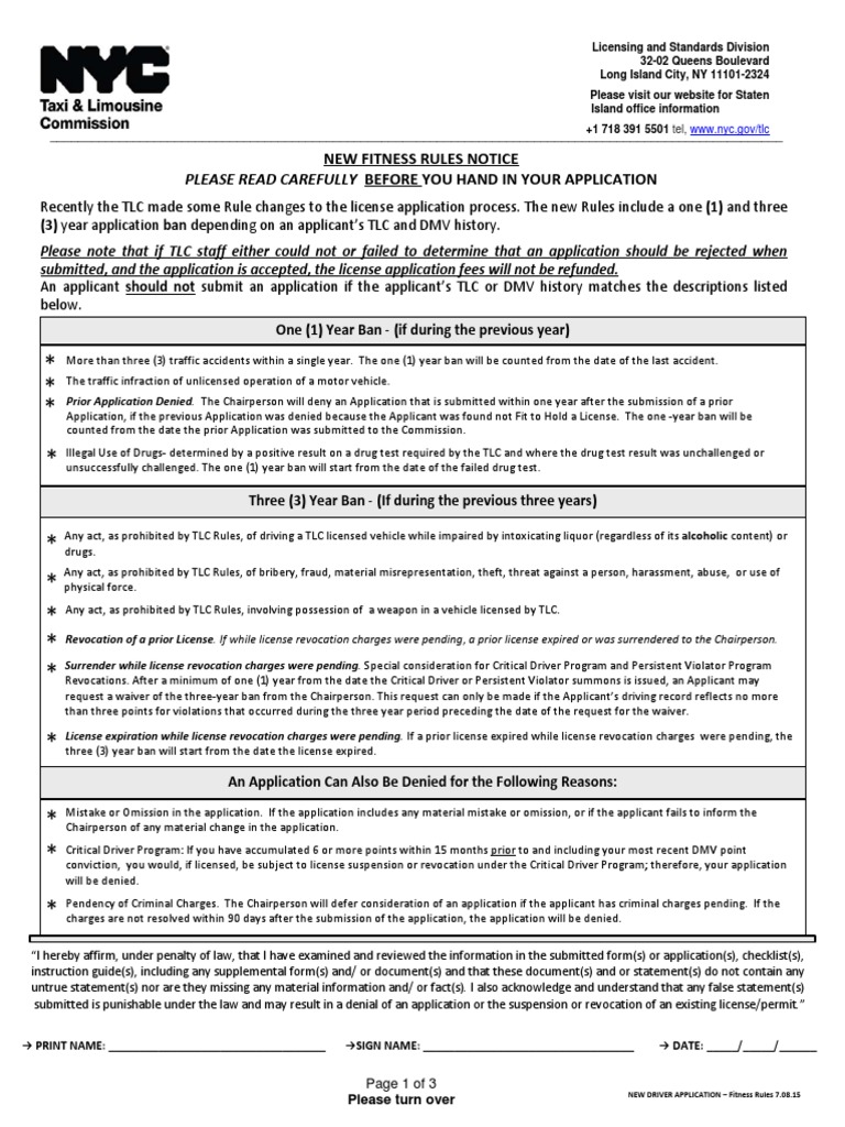 NYC Tlc Driver Application Government Politics