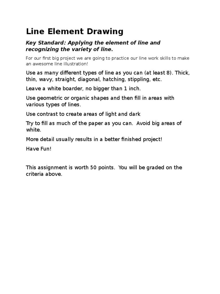Line Art Project for Students | PDF | Home & Garden