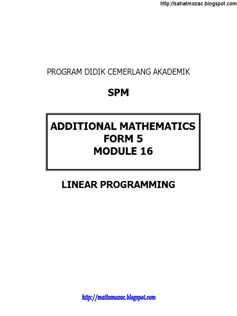 Module 20 Linear Programing | PDF | Line (Geometry) | Inequality ...