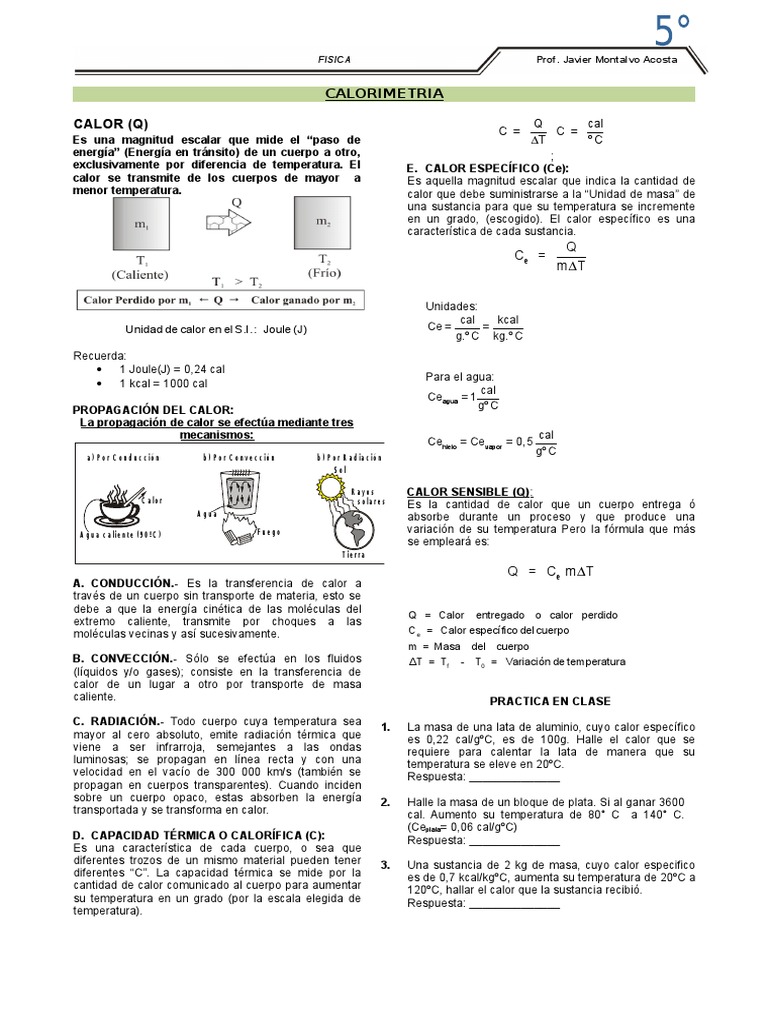 Exercicios De Fisica 2 Ano Ensino Medio Calorimetria