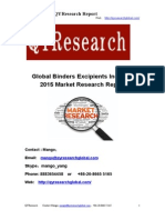 Global Binders Excipients Industry 2015 Market Research Report