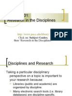 Click On: Subject Guides, Then "Research in The Disciplines"