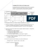 EJERCICIO DE FÍSICA Y QUÍMICA DE 3º DE E.S.O. (Marzo-01)