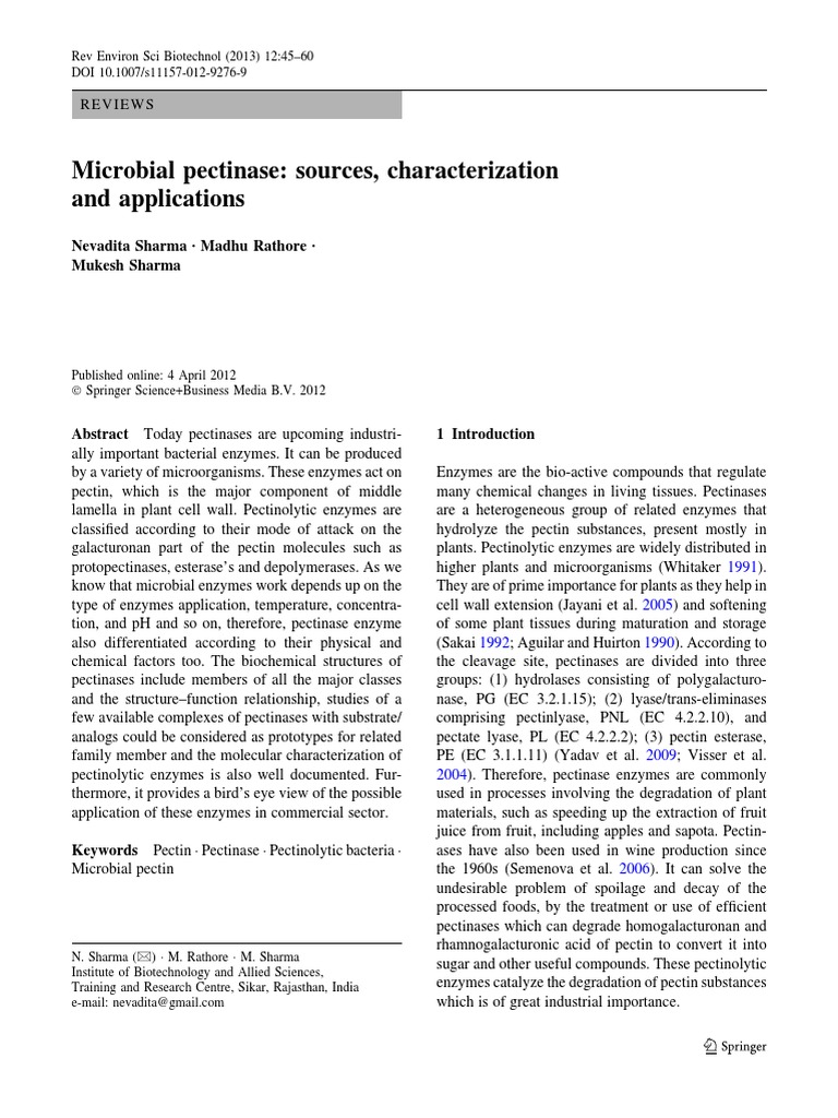 Microbial Pectinases Sources, Characterization and Applications PDF