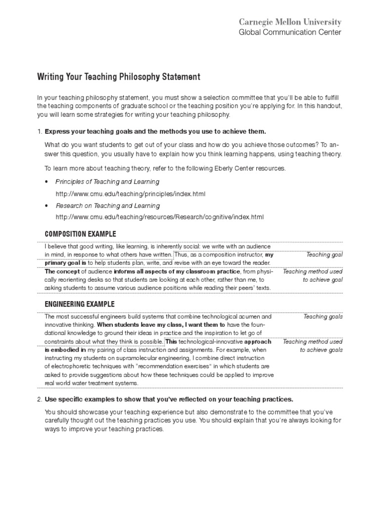 Crafting Your Teaching Philosophy Statement | PDF | Teaching Method ...