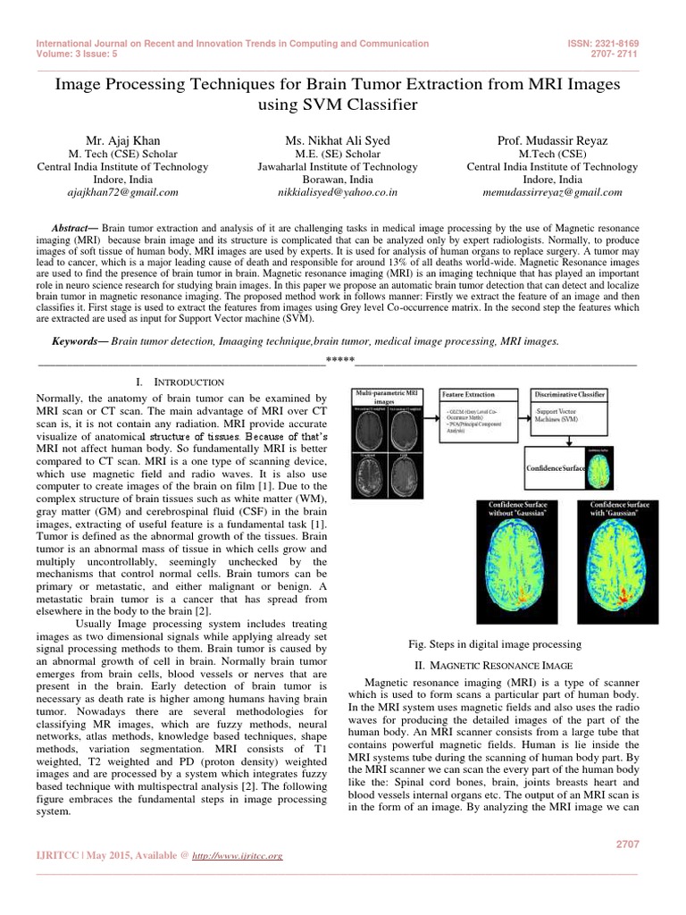 Image Processing Techniques For Brain Tumor Extraction From MRI Images ...