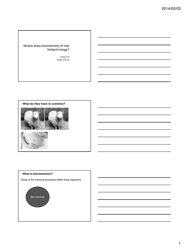 Study Unit 1B Handout | PDF | Biochemistry | Chemistry