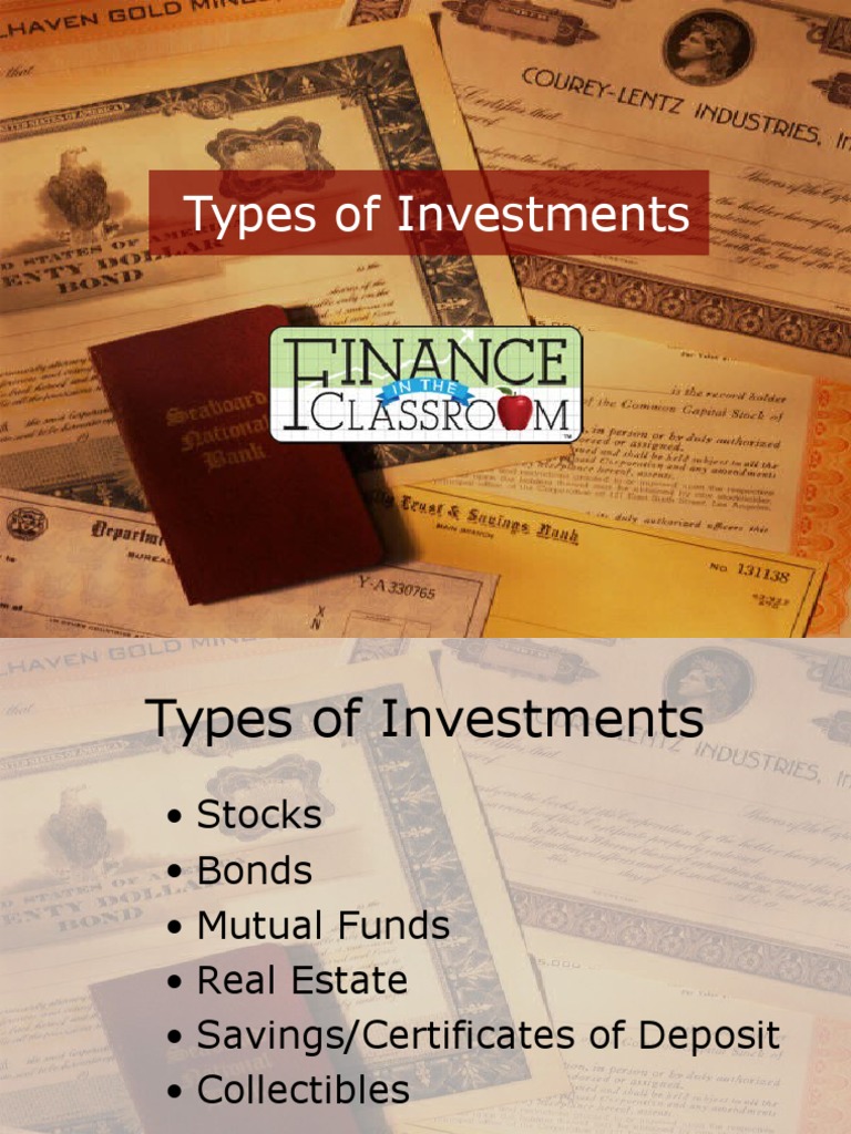 Types of Investments Explained | PDF | Business | Finance & Money ...