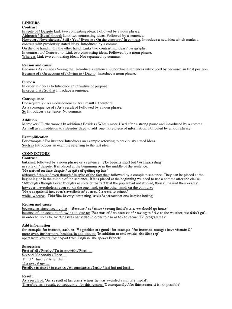 A Comprehensive Guide to Linkers and Connectors for Cohesion and Flow