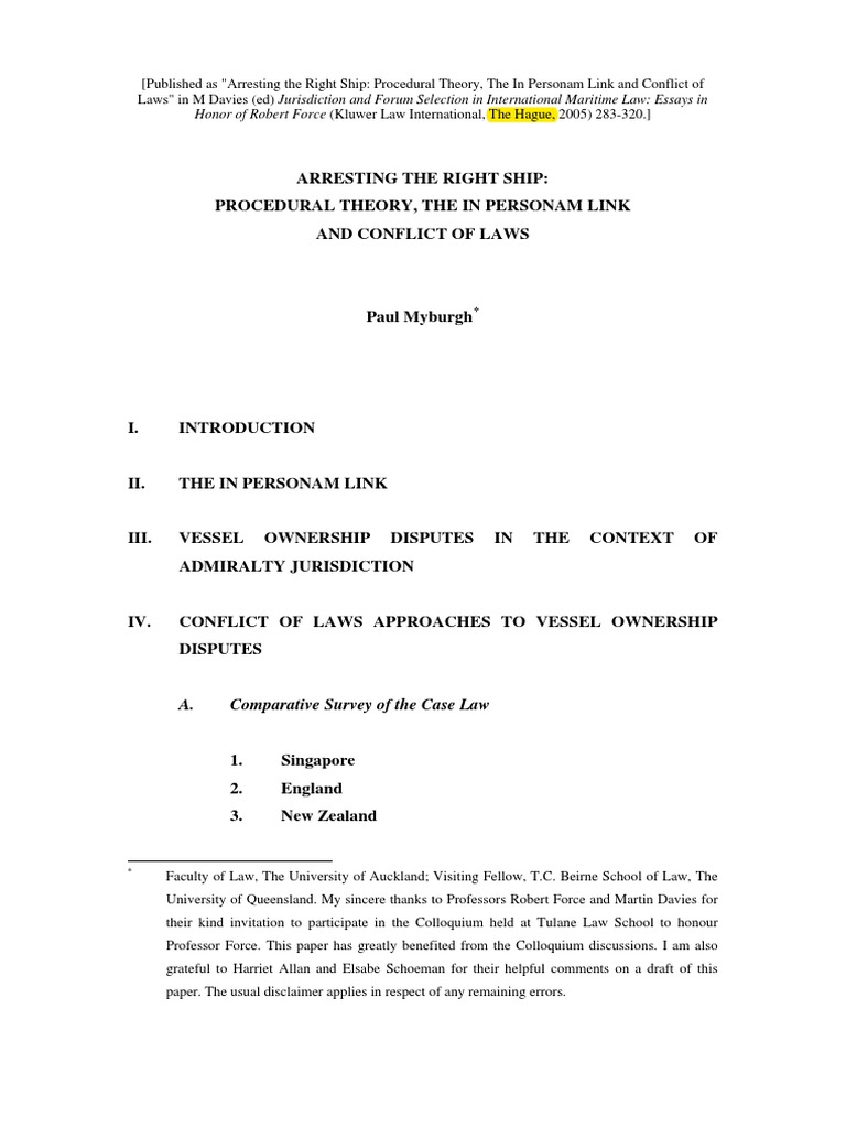 How They Proceed PDF Admiralty Law In Rem Jurisdiction